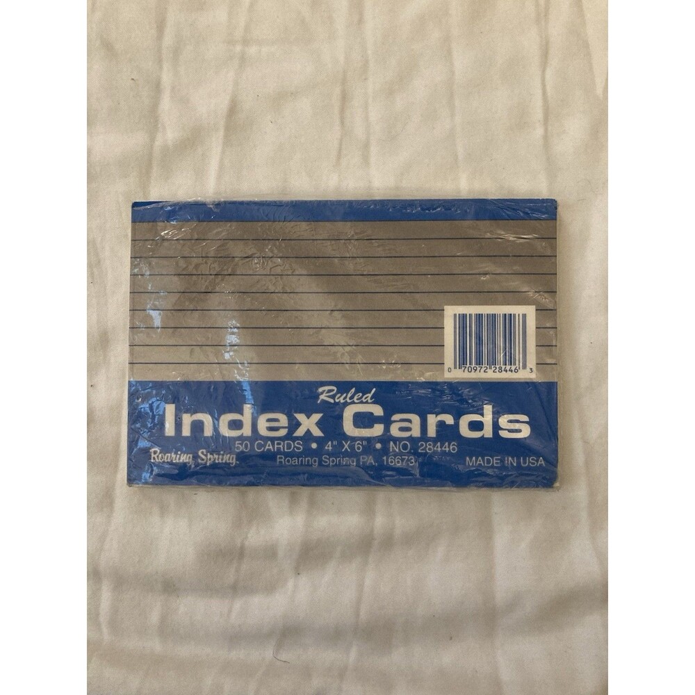 Roaring Spring Ruled Index Cards 4"X6" White | 32 in Pack | School, Office